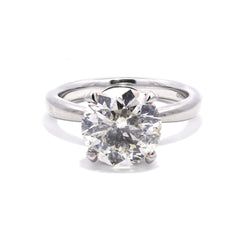 Solitaire Round Cut Engagement Ring 3.52 ct - Platinum 950 WGI9624141925 Certified