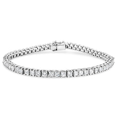 Tennis Bracelet Princess Cut 9.02ct - 18k White Gold