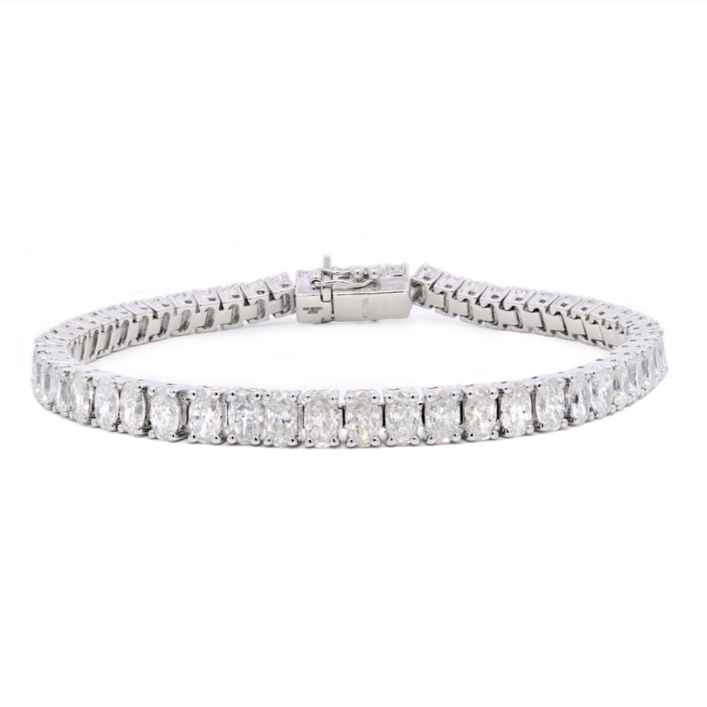 Tennis Bracelet Oval Cut 12.01ct - Platinum 950