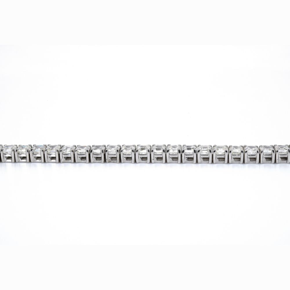 Tennis Bracelet Asscher Cut 10.63ct - 18k White Gold