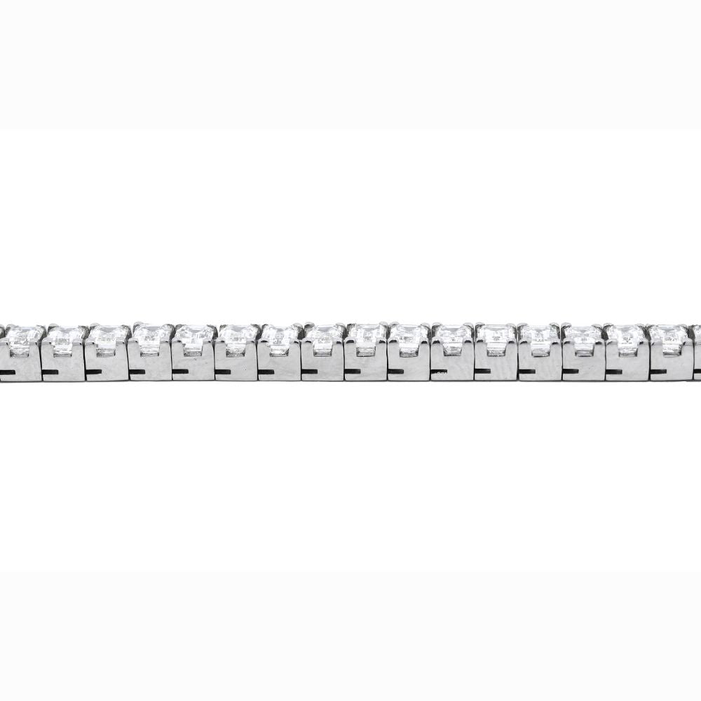 Tennis Bracelet Emerald Cut 13.36cts - 14K White Gold