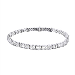 Tennis Bracelet Emerald Cut 8.71 ct 18k White Gold