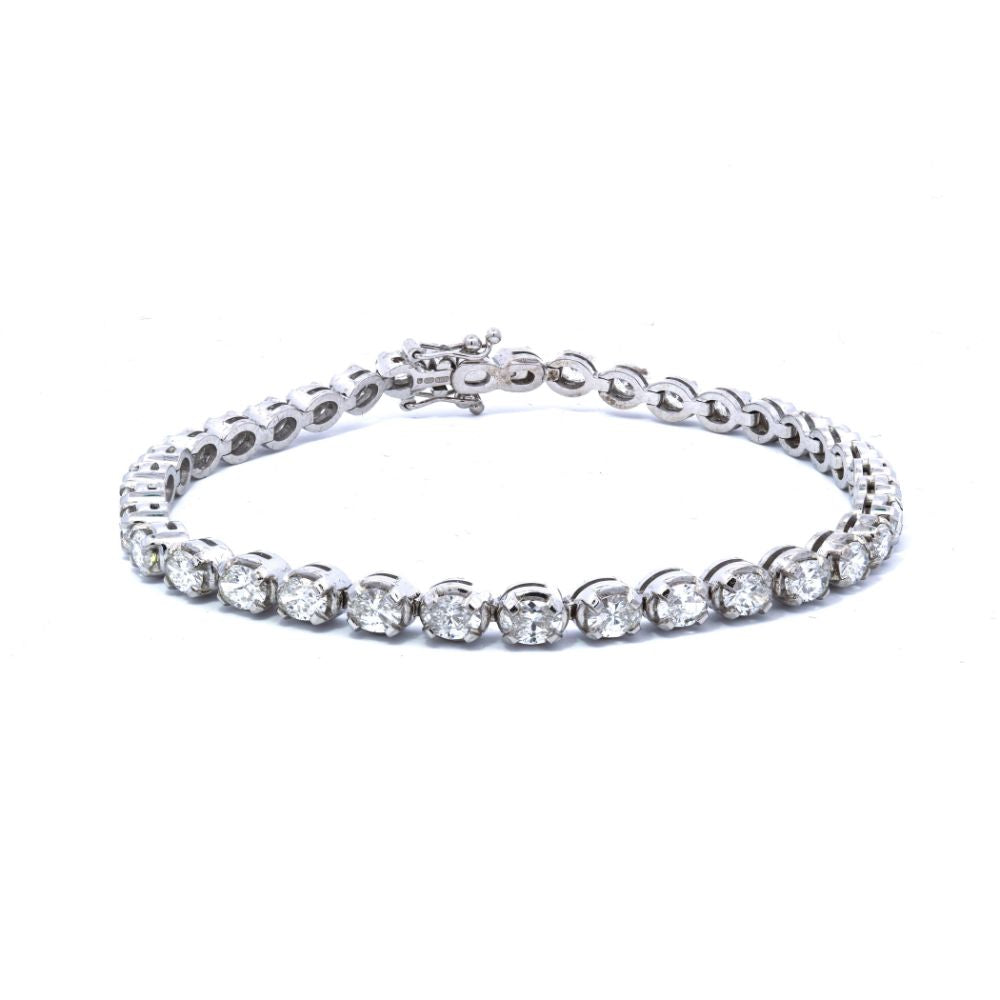 Tennis Bracelet Oval Cut 5.47ct - 18K White Gold