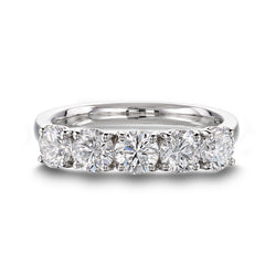 Natural Diamonds Eternity Ring Round Cut 4.07ct in Platinum 950